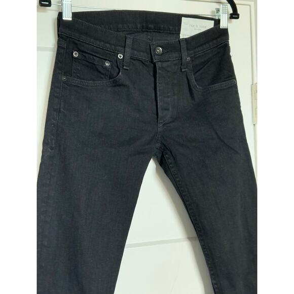 Rag & Bone Fit 1 Skinny Fit Jean Extra Slim Aero Stretch Denim Black Sz 29 Black - Picture 6 of 11